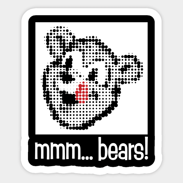 mmm... bears! white cub Sticker by Eugene and Jonnie Tee's